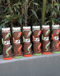Image 18 of "Wood Eye" Custom Painted Snake Drum Mug-Collaboration with Carol Gravem UV Light Activated