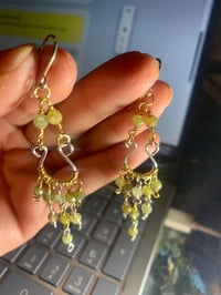 green garnet chandelier earrings