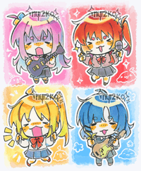 Image 2 of [PREORDER] Watercolour Bocchi! Charms and Stickers