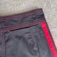 Image 4 of Classic - Black with Red stripe contrast stitch 100% cotton board short