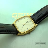 Image 1 of 1984 Seiko Quartz 'Tank' Art Deco Gold Dress Watch (6532-5130)