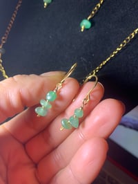 Image 2 of Green aventuring stackable earrings