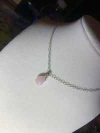 Image 3 of Rose Quart tear drop pendant necklace