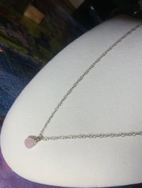 Image 4 of Rose Quart tear drop pendant necklace