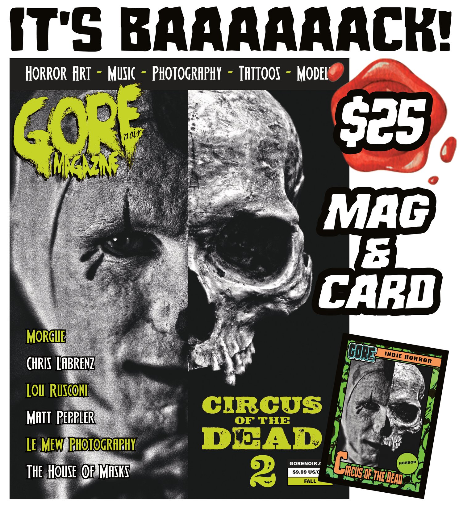 Image of Circus of the Dead Regular Size Magazine + Card