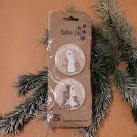 Image 1 of Button Set--Swoopy Doesn't Ghost His TBR Pile