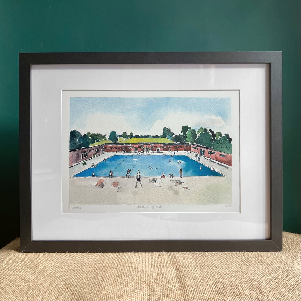 Image of brockwell lido print