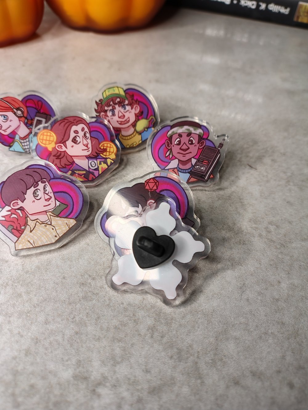Image of ST characters acrylic pins