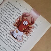 Image 2 of Magnetic Bookmark--Swoopy Ghost Dressed as Cancer Crab Zodiac