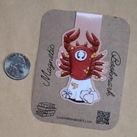 Image 3 of Magnetic Bookmark--Swoopy Ghost Dressed as Cancer Crab Zodiac