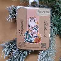 Image 1 of Magnetic Bookmark--Ms. Swoopy Ghost as Aquarius Zodiac