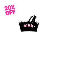 Image 1 of CANDY PINK FLOWER BLACK TOP