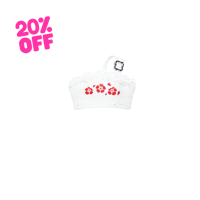 CANDY RED FLOWER WHITE TOP