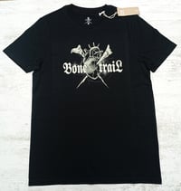 Image 1 of Bone Trail Logo  - Black t-shirt / beige print  - Bone Trail Apparel