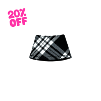 CANDY BLACK PLAID VINTAGE SKIRT