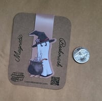 Image 3 of Magnetic Bookmark--Ghost as a Witch with a Cauldron