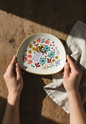 Image of PLATO DE CERÁMICA PINTADO A MANO - 73