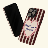 Image 3 of Certified Yapper Burgundy Phone Case