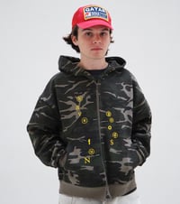 Image 3 of Camo hoodie - green/yellow