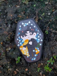 Image 1 of Robin Jason Coffin Embossed Wooden Magnet