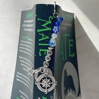 Image 7 of Stray Kids "KARMA" Bookmark | Deep Blue Millefiori & Compass Charm Bookmark