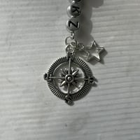 Image 3 of Stray Kids "KARMA" Bookmark | Deep Blue Millefiori & Compass Charm Bookmark