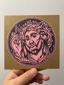 Image of ‘PINK JESUS’ Greetings Card.