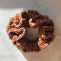 Image 2 of Chocolate Swirl Crochet Scrunchie | Bookish Comfort Accessory