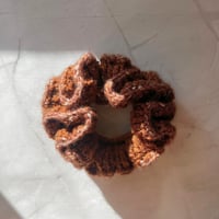Image 1 of Chocolate Swirl Crochet Scrunchie | Bookish Comfort Accessory