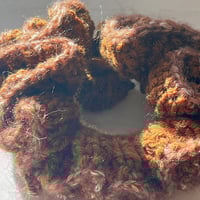 Image 3 of Chocolate Swirl Crochet Scrunchie | Bookish Comfort Accessory