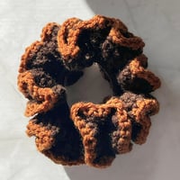 Image 2 of Fudge Toffee Crochet Scrunchie | Bookish Comfort Hair Accessory