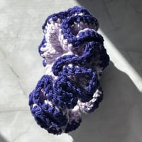 Image 4 of Lavender Lemonade Crochet Scrunchie | Cozy Reading Hair Tie