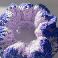 Image 3 of Lavender Lemonade Crochet Scrunchie | Cozy Reading Hair Tie