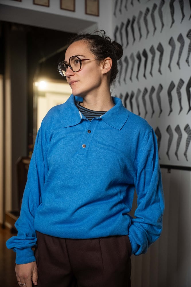 Image of Polo lana e cachemire cielo