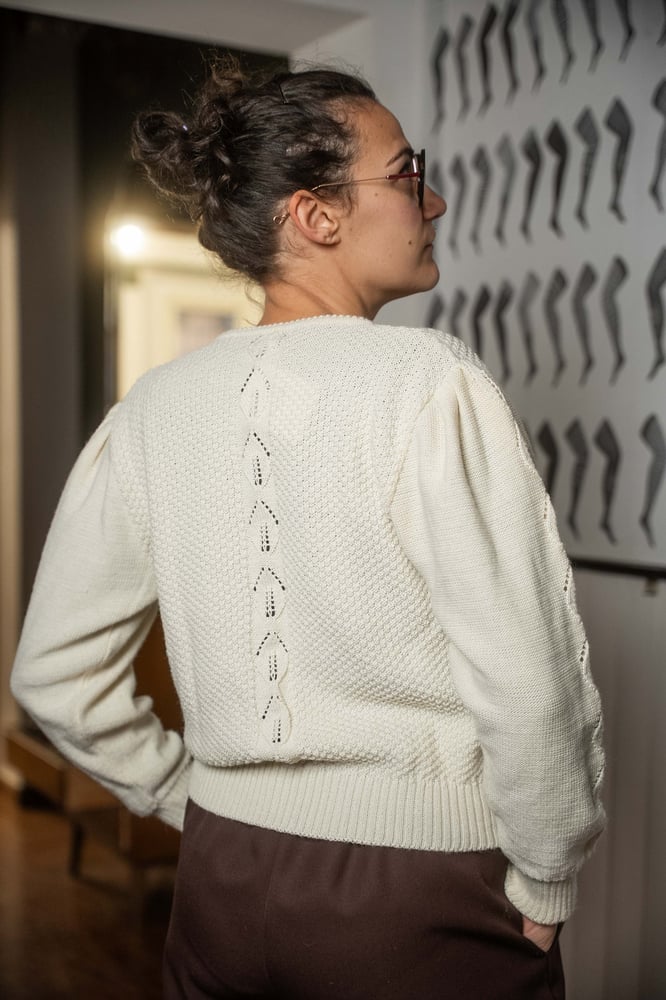 Image of Cardigan white tirolese