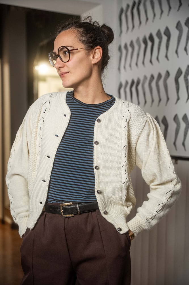 Image of Cardigan white tirolese