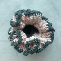 Image 3 of SKZ "Do It" Crochet Scrunchie Set | Pink & Gray Hair Scrunchie Duo