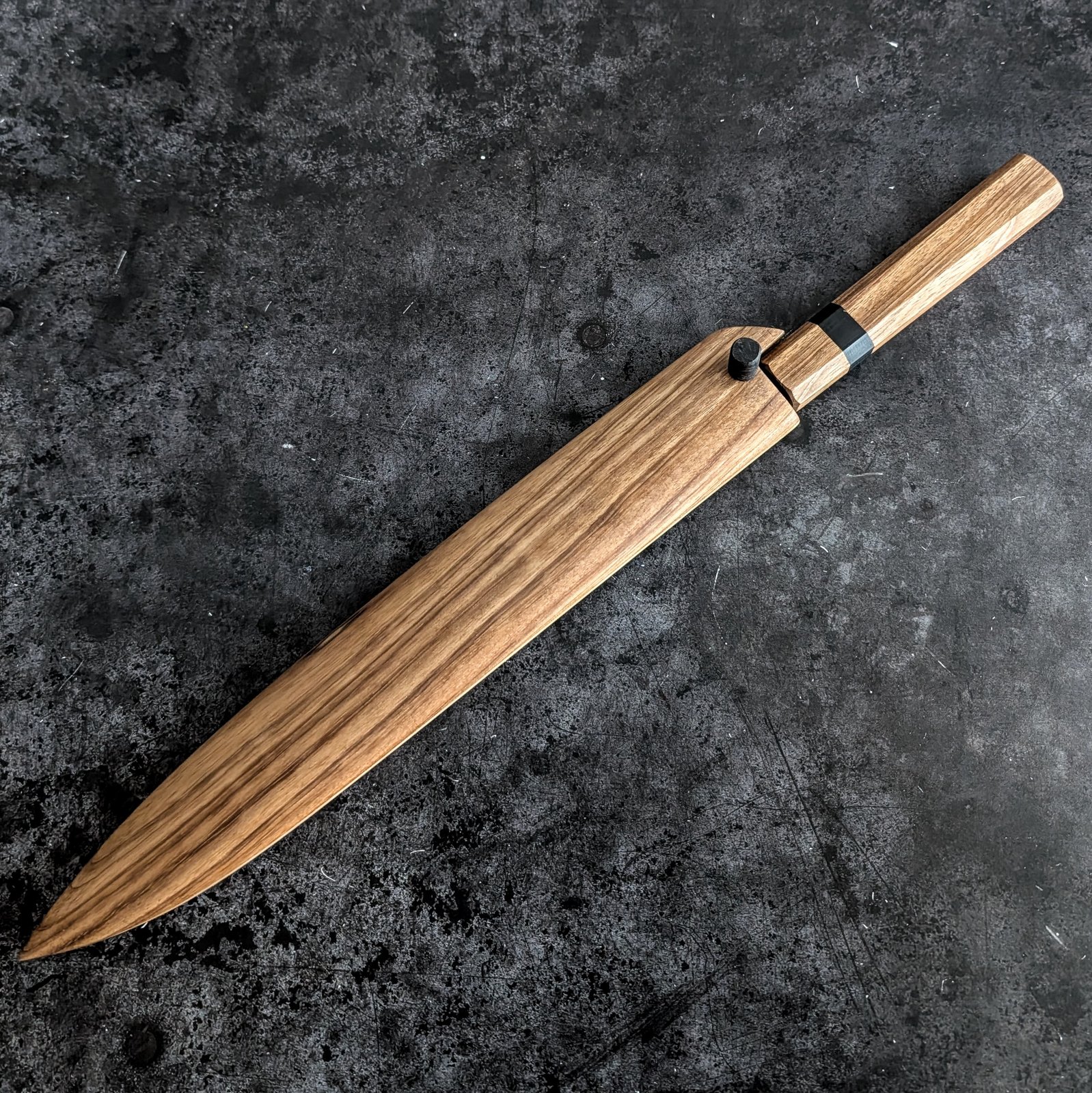 300mm carbon sujihiki with saya | Knot Handcrafted Knives