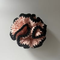 Image 1 of SKZ "Do It" Crochet Scrunchie | Blush Pink & Black Hair Tie