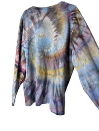 Image 5 of XL Unisex Adult Soft Long Sleeve Tee in Muted Spiral Ice Dye