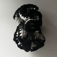 Image 2 of SKZ "Divine" Crochet Scrunchie | Black, White & Gray Ombre Hair Tie