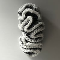 Image 3 of Divine MV Crochet Scrunchie | Black & White Tweed Hair Tie