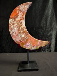 Image 2 of Blood Moon - rough Red Japser Crescent Moon