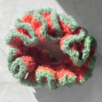 Image 1 of Cherry Crush Crochet Scrunchie | Red & Green Hair Tie