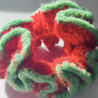 Image 2 of Strawberry Fields Crochet Scrunchie | Sweet & Spicy Hair Tie