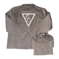 Currency Crew Logo Denim Jacket Grey