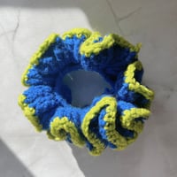 Image 1 of Blueberry Lime Crochet Scrunchie | Sweet & Zesty Hair Tie