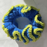 Image 3 of Blueberry Lime Crochet Scrunchie | Sweet & Zesty Hair Tie