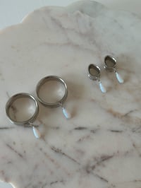 Image 1 of Fire Opal Dangles (Silver) (Hoops Optional)