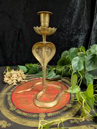 Image 1 of Brass Snake Candleholder (ca. 1960)